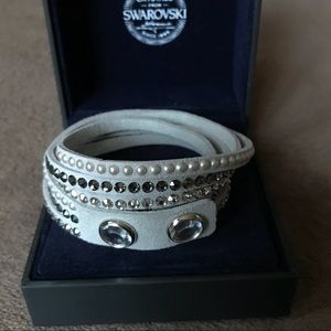 Multi row wrap bracelet with Swarovski crystals